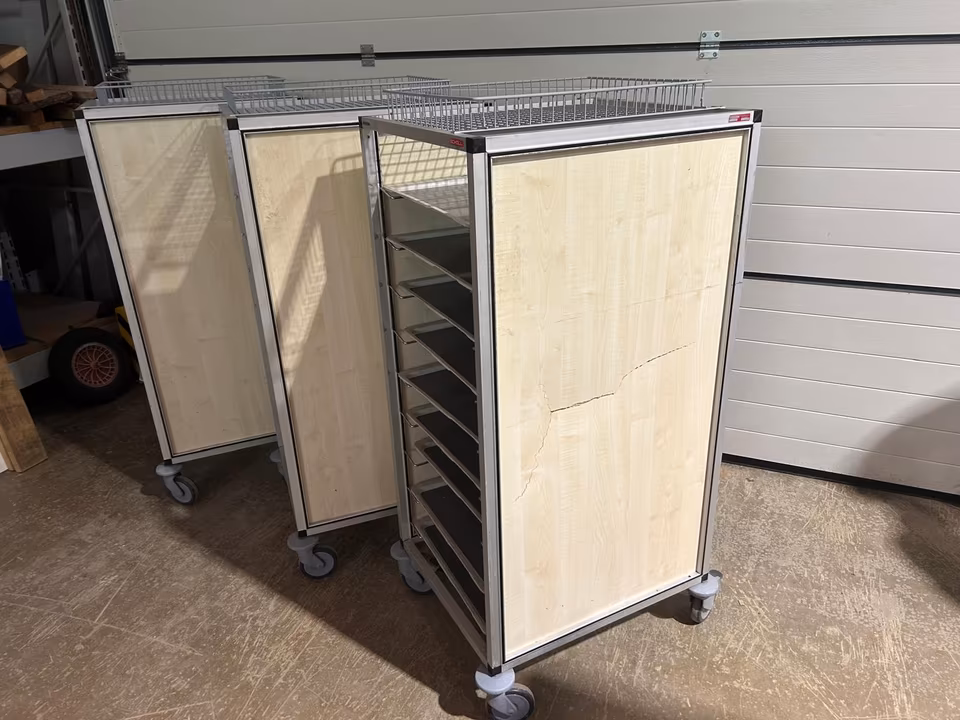 3x Scholl Tablettwagen RTW/Wagen für Tabletts/ 1/1 Tabletts
