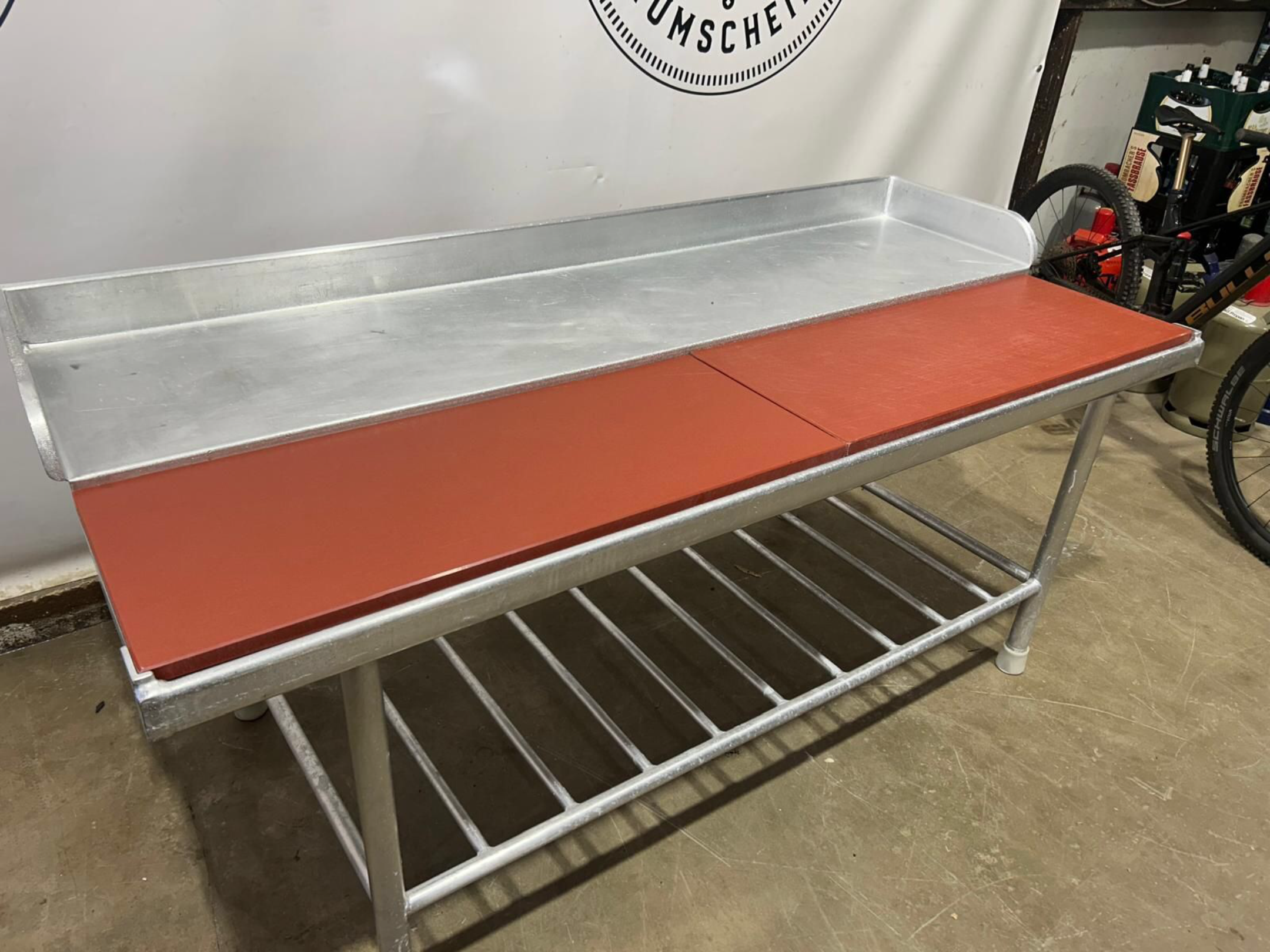 Alu Zerlegetisch/ Stufentisch/ Metzgertisch/ 203x 90 cm