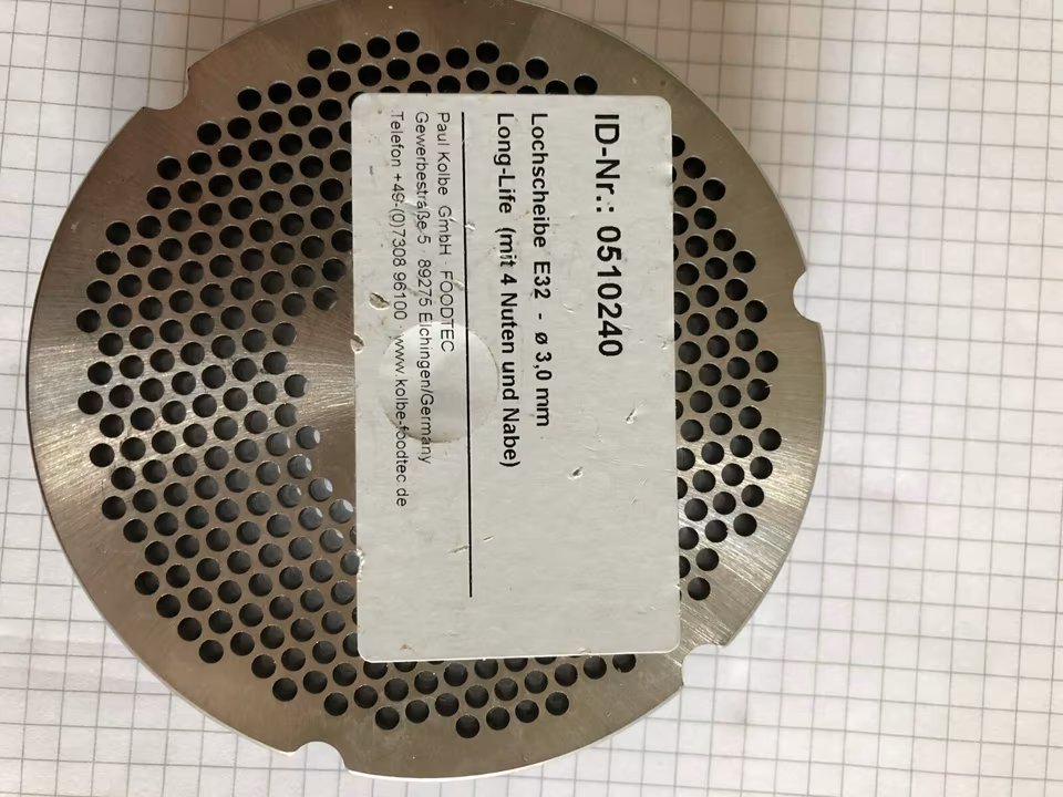 Fleischwolf Lochscheibe Enterprise Typ 32,3mm codiert 4 Nuten,Neu