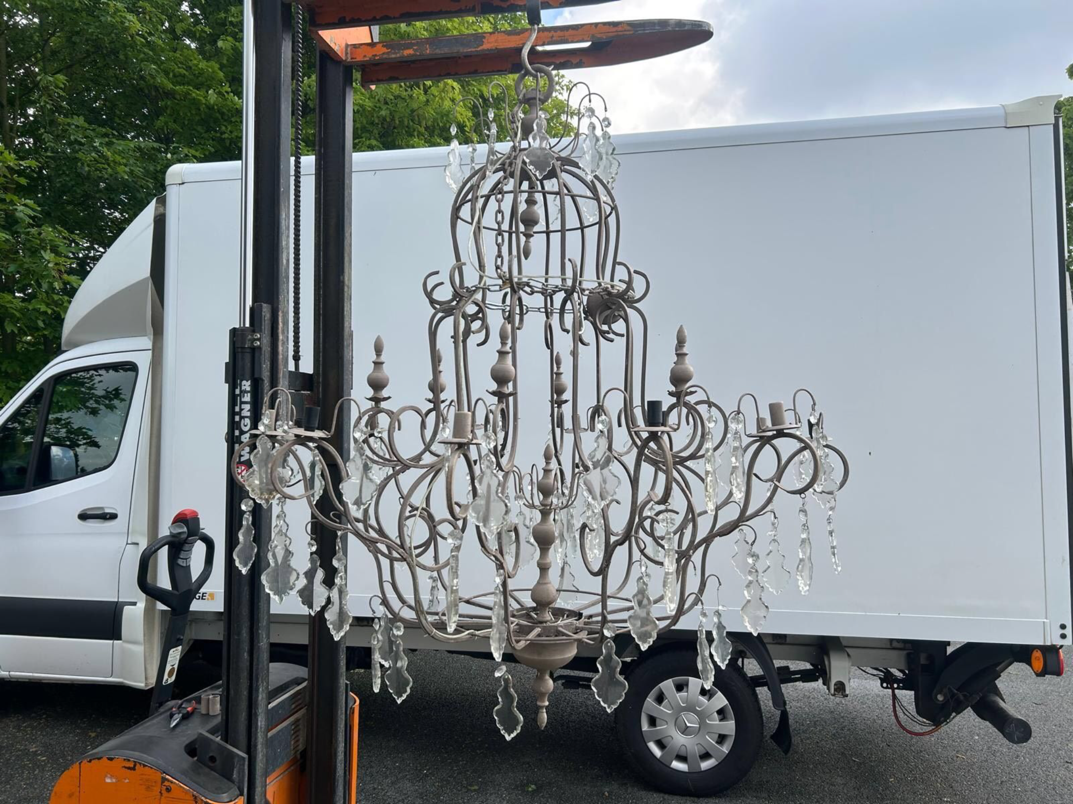 Antiker Kronleuchter/ Lampe Höhe 170/ Breite ca 150 cm