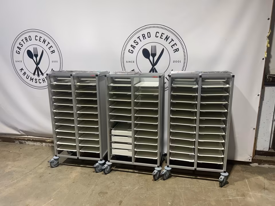 3x Scholl Tablettwagen RTW/Wagen für Tabletts/ 32x45 Tabletts/W38