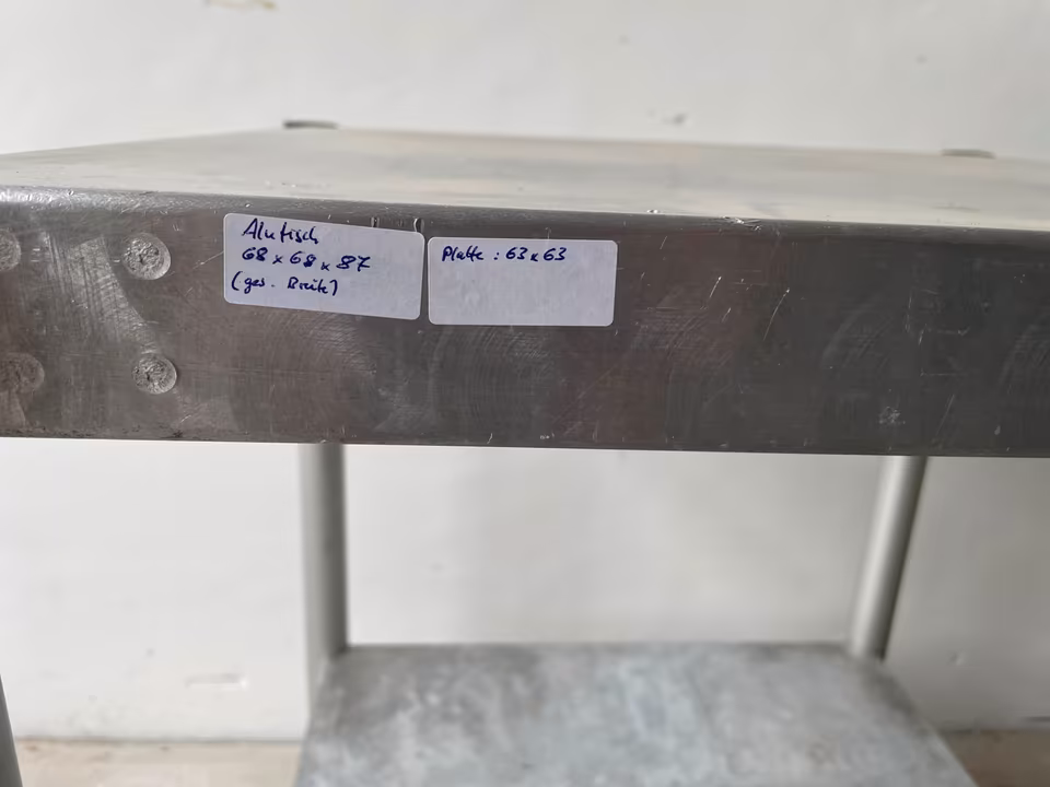 Alutisch/Aluminium Tisch/Arbeitstisch/Untergestell 68x68cm