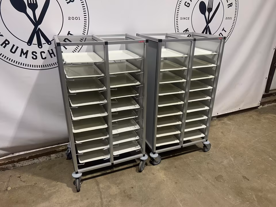 2x Scholl Tablettwagen RTW/Wagen für Tabletts/ 32x45 Tabletts/W36
