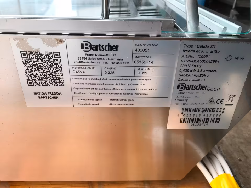 Bartscher 406051 Kühlvitrine/Kalte Theke 2/1 GN/Kühltheke
