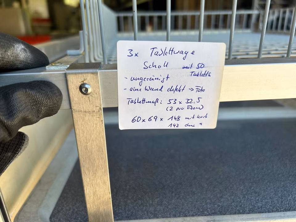 3x Scholl Tablettwagen RTW/Wagen für Tabletts/ 1/1 Tabletts