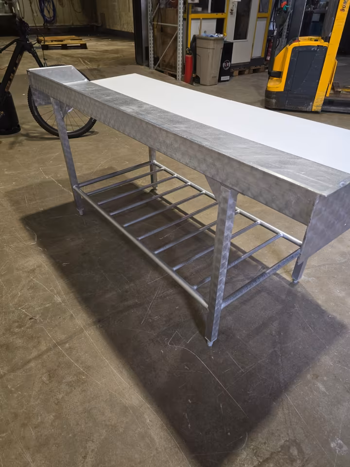 Alu Zerlegetisch/ Stufentisch/ Metzgertisch/ Tisch/ 204x80cm