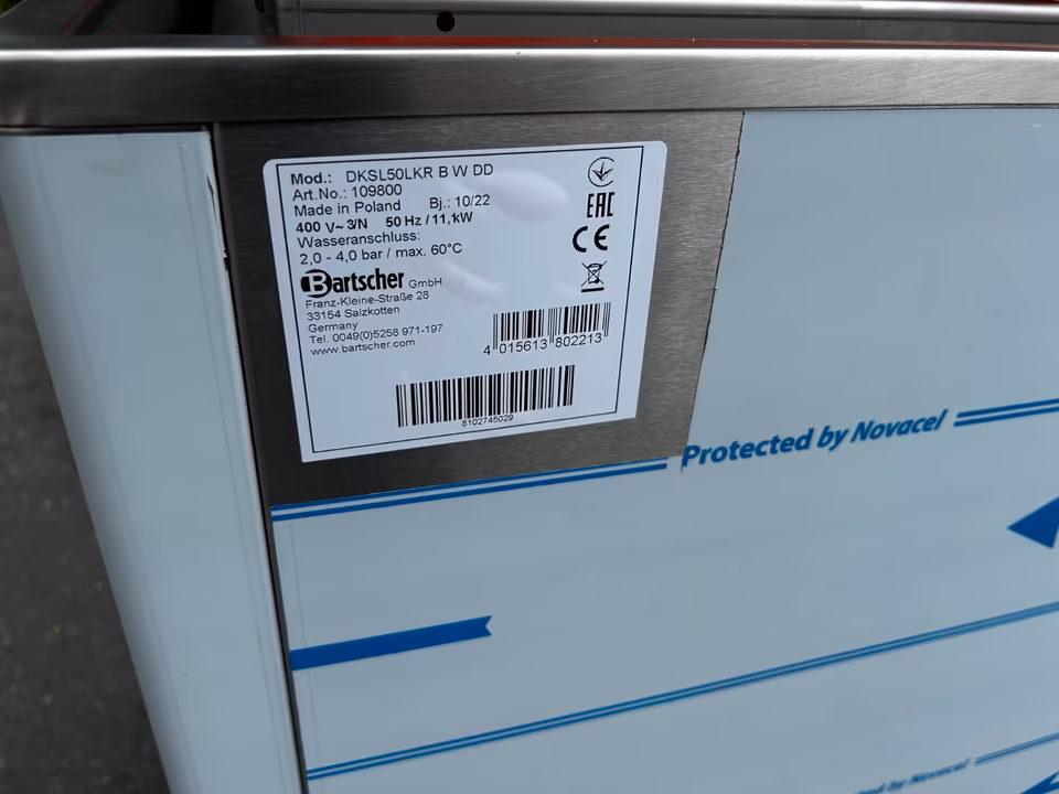 Bartscher Durchschubspülmaschine 109800/ Haubenspülmaschine/Neu