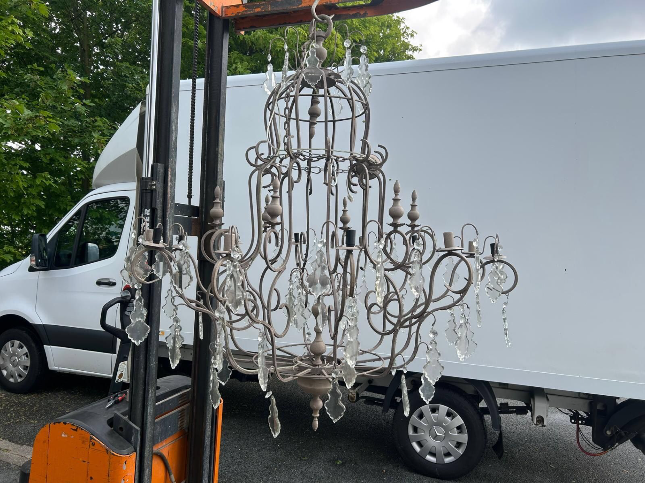 Antiker Kronleuchter/ Lampe Höhe 170/ Breite ca 150 cm