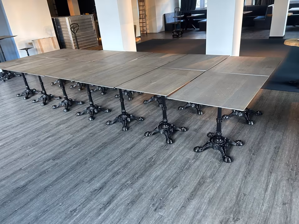 14 Tische/ Bistrotische/ Eiche Grau/ 90x70cm/ Esstische