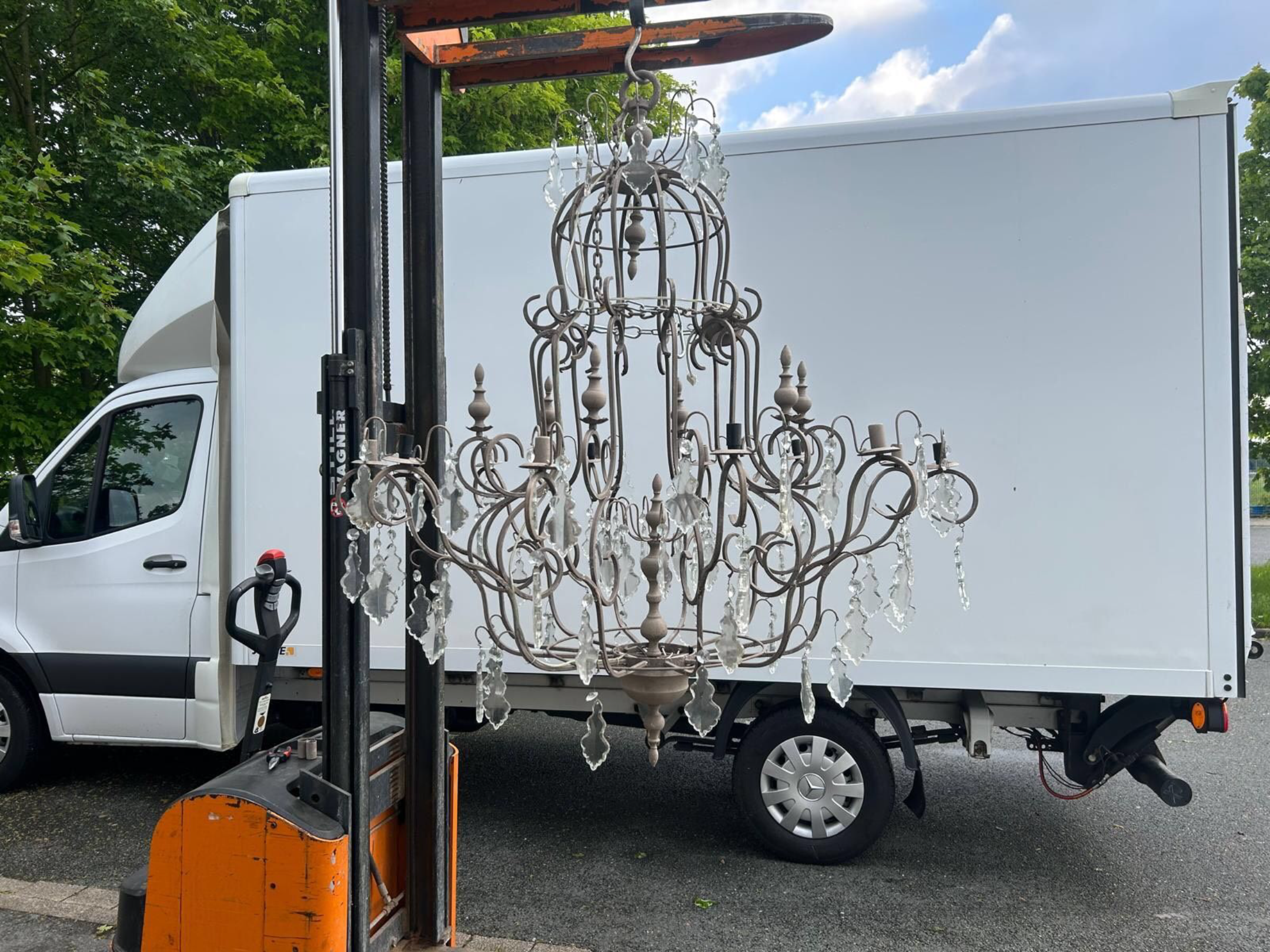 Antiker Kronleuchter/ Lampe Höhe 170/ Breite ca 150 cm