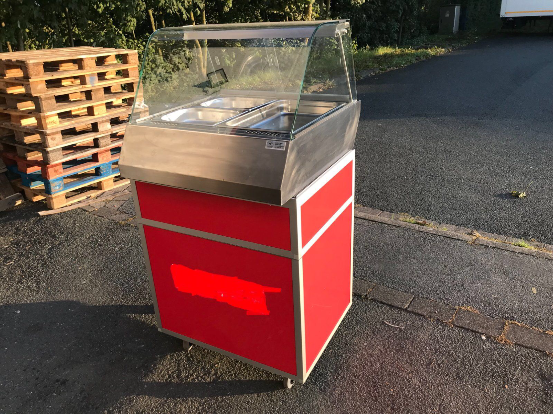 Ausgabetheke/ Heiße Theke/ Buffet/2/1 GN/fahrbar