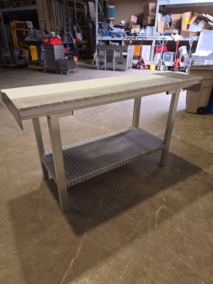 Alu Zerlegetisch/ Stufentisch/ Metzgertisch/ Tisch/ 150,5x70x87cm