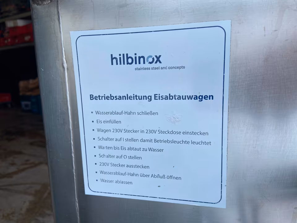Hilbinox Eisabtauwagen,Abtauwagen,Mulde 200 Liter/Abtauwanne