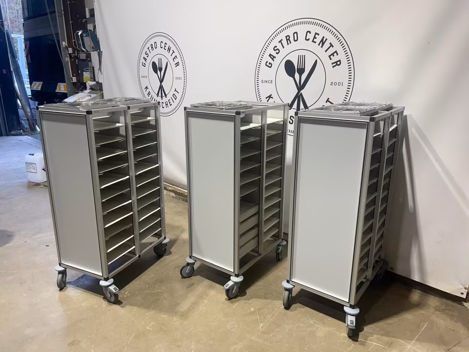 3x Scholl Tablettwagen RTW/Wagen für Tabletts/ 32x45 Tabletts/W38