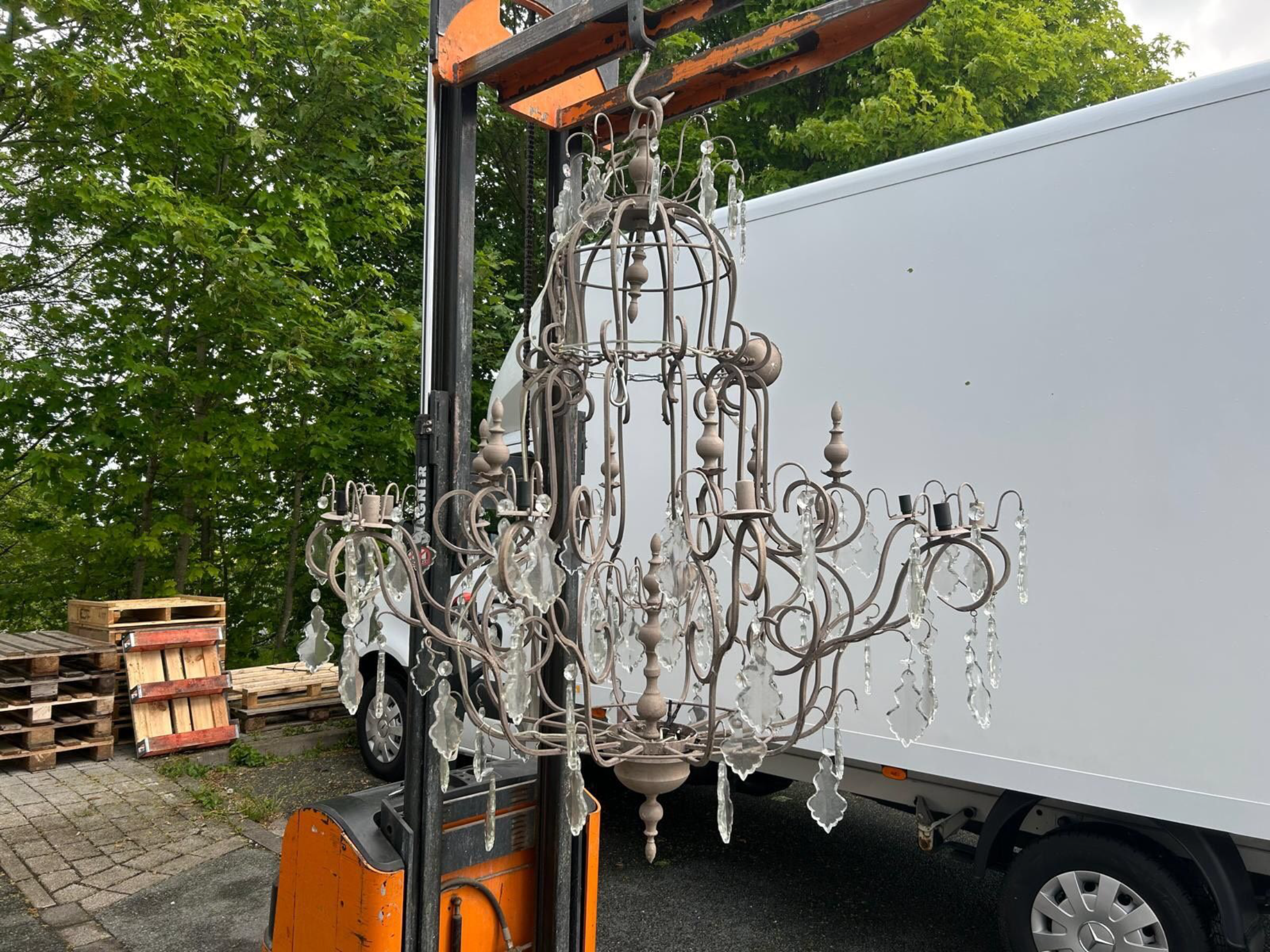Antiker Kronleuchter/ Lampe Höhe 170/ Breite ca 150 cm