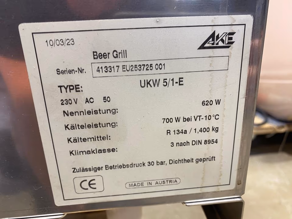Beer Grill Arctis EK E-5/Kühlvitrine/Kühltheke/Einbaukühlung